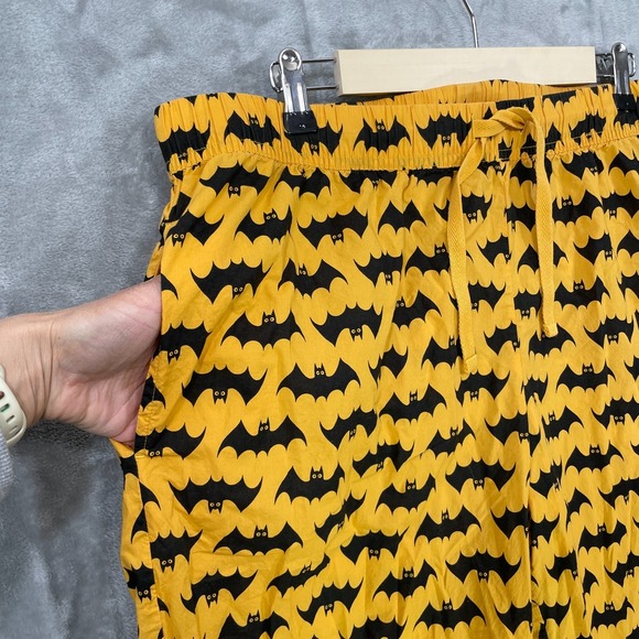 Hanna Andersson Women's XL Pima Cotton PJ Bottoms Orange Bats Pats w/Pockets - Picture 4 of 7